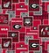 Licensed NCAA University of Georgia Argyle Boxes Cotton Fabric by the Yard
